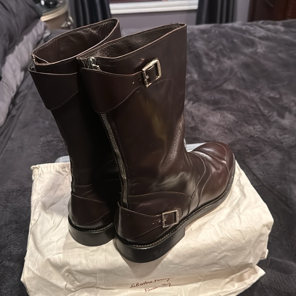 Salvatore Ferragamo brown Tramezza boots size 12D - Picture 5 of 9